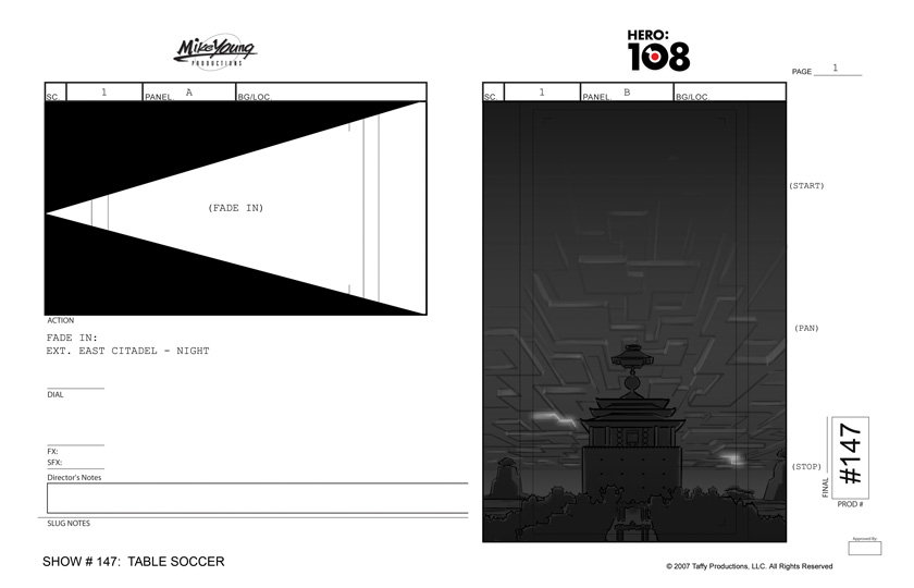 Portfolio - Storyboards - Mike Young - Hero 108 - Table Soccer