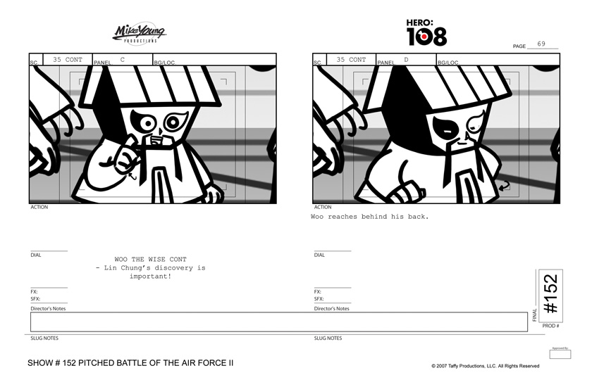Portfolio - Storyboards - Mike Young - Hero 108 - Pitched Battle