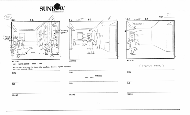 Portfolio - Storyboards - Sunbow - Generation O - Damp Sheets