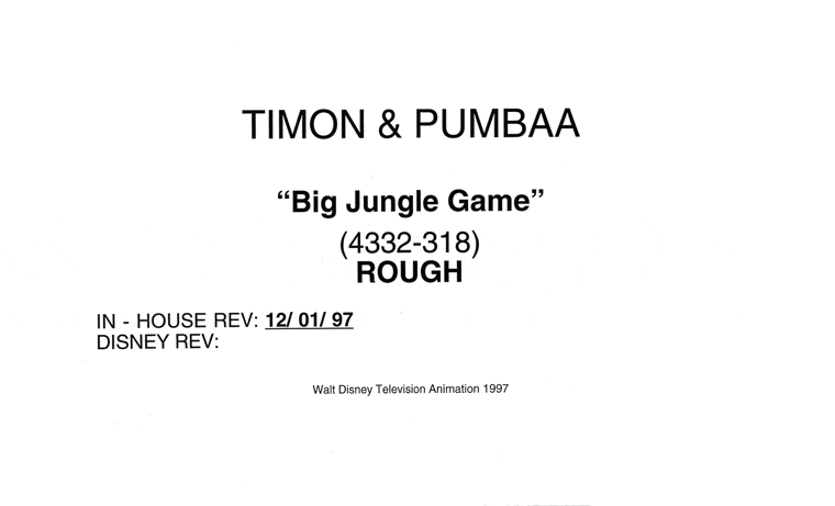 Portfolio - Storyboards - Walt Disney - Timon and Pumbaa - Big Jungle Game